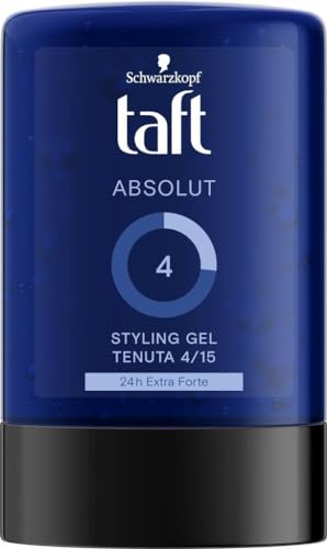 Schwarzkopf, Taft, Gel Absolute, Gel per Capelli Uomo, Tenuta Extra Forte per 24 Ore, Non Incolla e Non Appesantisce, Vegano, 300 ml