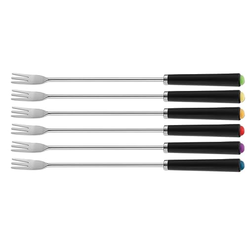 kela Käsefonduegabeln / Fonduegabeln Morena, 6-teilig, Edelstahl, schwarz, Kunststoffgriff, 79314