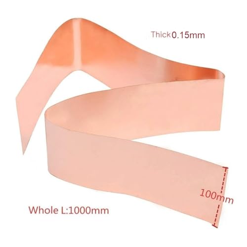 Image of ART IFACT 99.9% Pure Copper Foil /Sheet 1000mm X 100mm (0.15 mm thick) for Art Crafts, Embossing, Vastu, Designing Embossing - Aviation Quality Copper (1 Meter, 0.15mm Thick X 4 Inch wide)