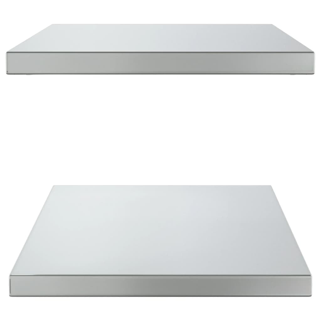 Homgoday Estantes de pared 2 unidades, estantes flotantes, estante de pared, estantería colgante, estantería de pared, para dormitorio, cocina, oficina, salón, 75 x 40 x 3 cm, acero inoxidable