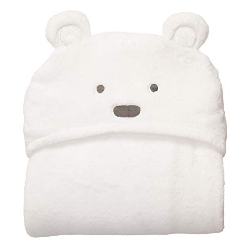 HaiQianXin Suave y cómodo bebé con Capucha Capucha Swaddle Manta Albornoz Lindo Animal Oso Abrigo niño pequeño Toalla de baño (Color : White Bear with Small Eyes)