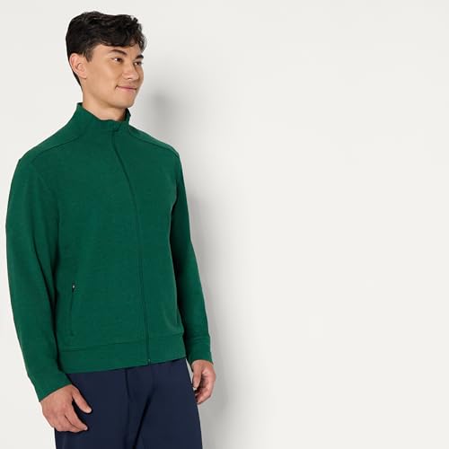 Amazon Essentials Men's Athletic Soft Performance Lightweight Zip Up Gym Workout Jacket, Moisture-Wicking, 4-Way Stretch, Space Dye Green, X-Large - image 2