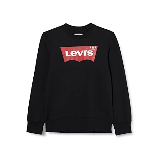 Levi's Kids LVB-BATWING CREWNECK SWEATSHIRT 9E9079, Sudadera Niños, Negro (Black), 12 años