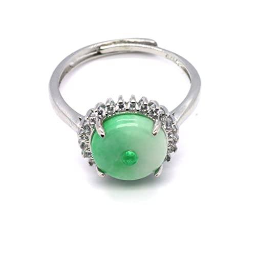 Image of Type A Certified Natural Jadeite Jade 925 silver Inlay Ring Series