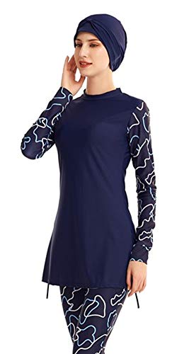 obaSeteck Muslim Swimsuits for Women, Full Coverage Islamic Burkini Modest Swimwear Long Sleeve Bathing Suit (N2, L) obaSeteck Muslim Swimsuits for Women, Full Coverage Islamic Burkini Modest Swimwear Long Sleeve Bathing Suit (N2, L)