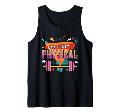 Lets Get Physical Fitness Retro 80s Gym Workout Fitness Camiseta sin Mangas