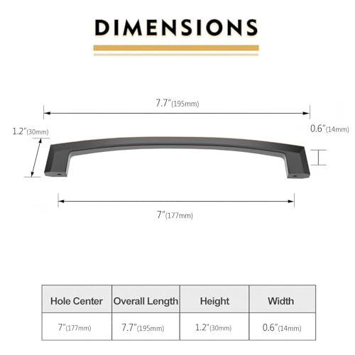 Image of 10 Pack Oil Rubbed Bronze Cabinet Pulls - 7 Inch Handles for Dresser & Kitchen Cabinets