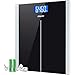 ETEKCITY Digitale Personenwaage Körperwaage Waage Gewichtswaage mit Hochpräzisions-Sensoren und gehärtetem Sicherheitsglas, 5kg-180kg, Slim Design, Elegantes Schwarz