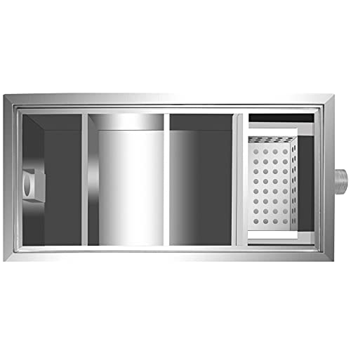 Vevor, 13Gpm Commercial, 25Lb Interceptor, Stainless Steel W/Top & Side Inlet, Under Sink Grease Trap For Restaurant Factory Home Kitchen, 25 Lb, Silver #TOP7