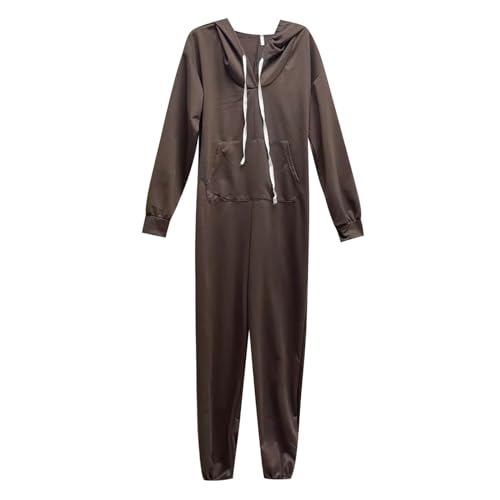 Mono largo con bolsillos y capucha mameluco c&oacute;modo de algod&oacute;n para mujer 2