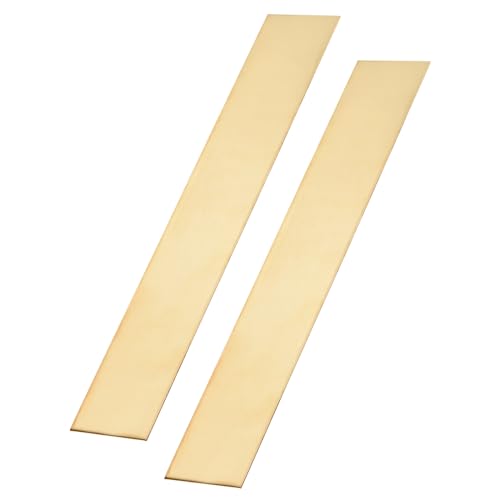 uxcell 2 Pcs H62 Brass Flat Bar Stock, 0.02