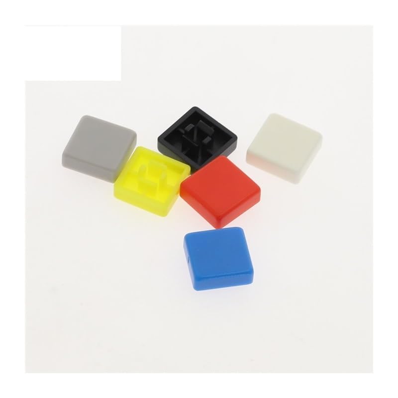 POWTAXBJGD 50pcs A14 Short Feet Square Switch Button Cap Match 12 * 12 * 7.3 Switch use(Gray)