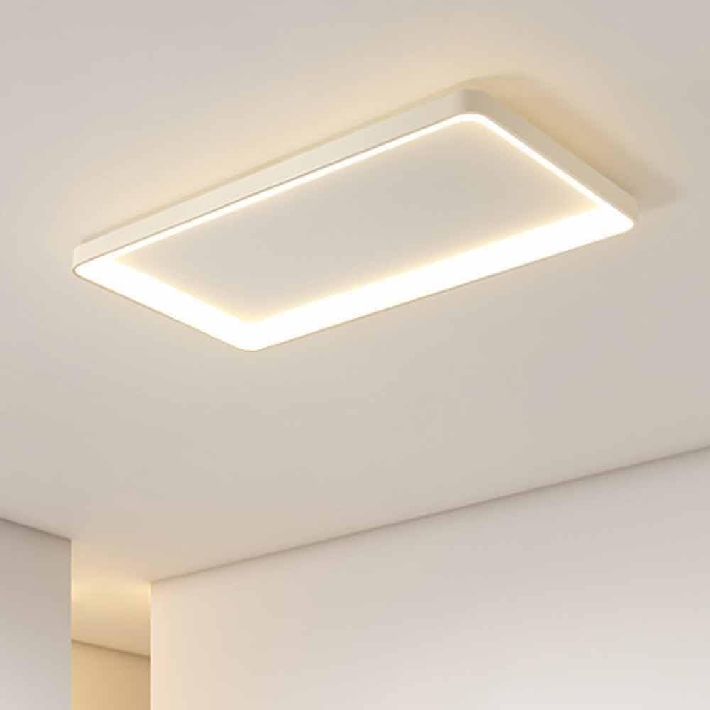 Ultra -thin Design Ceiling Lamp Minimalist Rectangle LED Flush Mount Ceiling Light Personality Saving Ceiling Lamp 3000k-6000k Dimmable Side Emitting Ceiling Lighting Fixture for Living Room