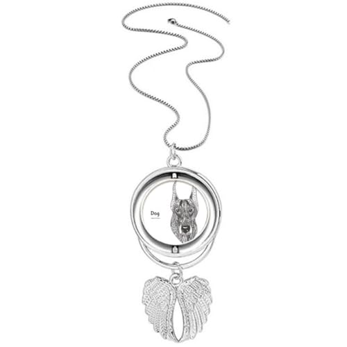 Collier pendentif ailes d'ange motif chien gravure précision
