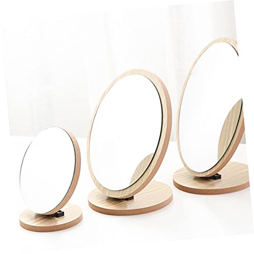 Espejo de maquillaje plegable para escritorio beige miniatura 3