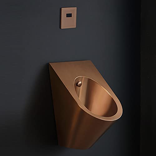 Urinoir Mural Acier Inoxydable - 11.6x11.4x15.2 Pouces - Valve Poussoir - Silver