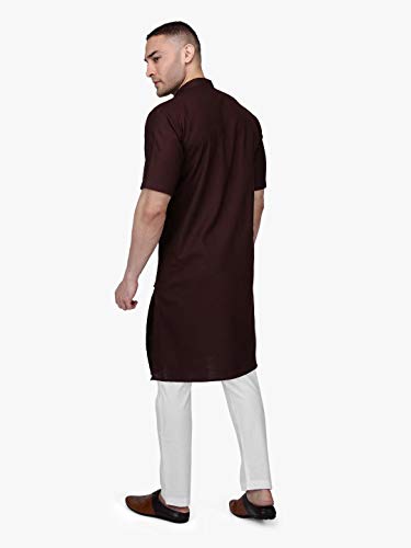 Image of Rajubhai Hargovindas Men's Premium Cotton Half Sleeve Solid Kurta