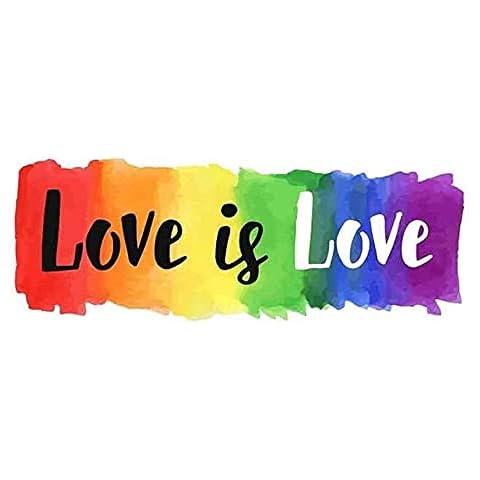 EROSPA® Car Sticker - Love is Love Lettering - Rainbow Rainbow - 13 x 4.7 cm - Car Sticker - Gay Pride LGBT Cover