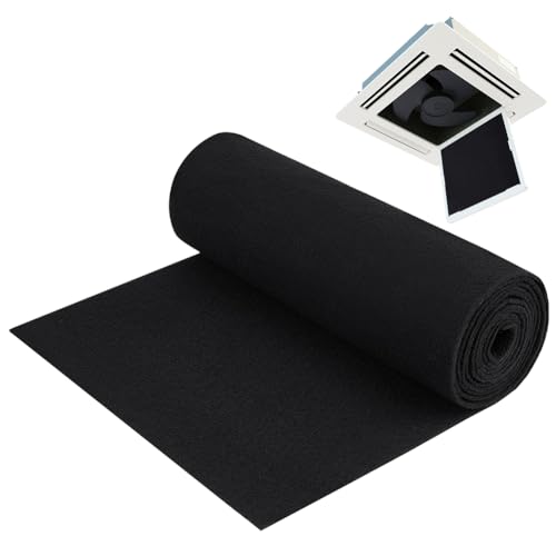 BENECREAT Lámina de Filtro de Carbón Activado de 300x40cm, Lámina de Carbón del Prefiltro Negro, Filtros de Carbón de Repuesto para Filtros de Ventilación, 3mm de Espesor