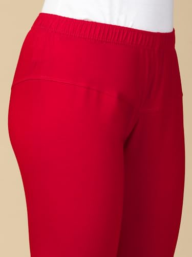 Image of Lux Cozi PYNK Solid Premium Cotton Lycra Churidar Leggings for Women | Regular Fit Elastic Waist Full Length Women Leggings | Free Size