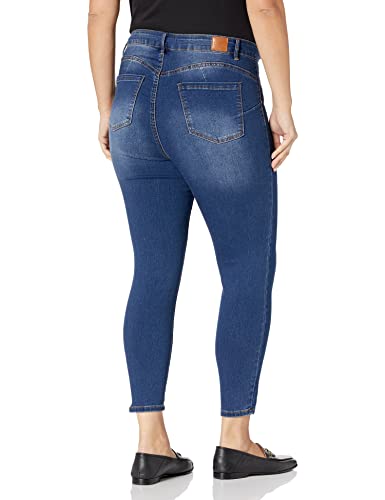 dollhouse Women's Size Dark Wash Exposed Buttons Junior Plus Skinny2