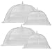 (4 Pack) Luxury Mesh Food Covers for Outdoors | 100% Organza Net Pop-Up Food Cover Tents | Highly Durable Picnic Food Covers | Easy To Use Food Umbrella | Keep Flies Away with This Outdoor Food Covers