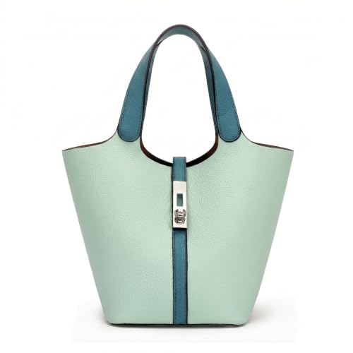 Image of Tote Bag for Women Vegan Leather Bucket Purse for Women Top Handle Handbag Shoulder Bag with Detachable Small Purse