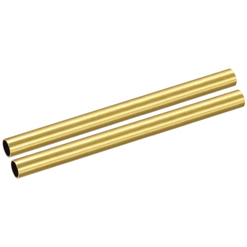 METALLIXITY Brass Tube(7.5mm OD x 0.5mm Wall T x 100mm L) 2Pcs, Straight Tubing - for Home Furnishing, Machinery, DIY Handicraft