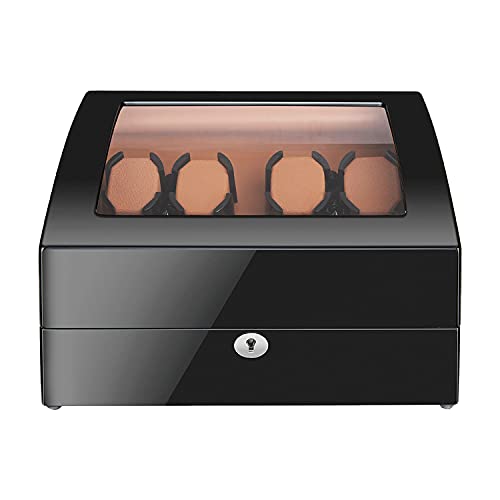 Sepano Watch Winder for Automatic Watches, 4 Watch Winder with 6 Watch Storage Place, Watch Winding Machine Watch Box, Ultra Quiet Motor Wooden Piano Spray Paint