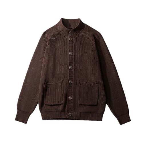 Men's Solid Color Retro Round Neck Casual Knitted Sweater Long Sleeve Slim Wool Sweater