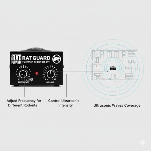 Image of Industrial Ultrasonic Rat Repeller Machine for Warehouse & Storage Area | 1500 Sq Ft Coverage | Continuous Operation Required | Made in India