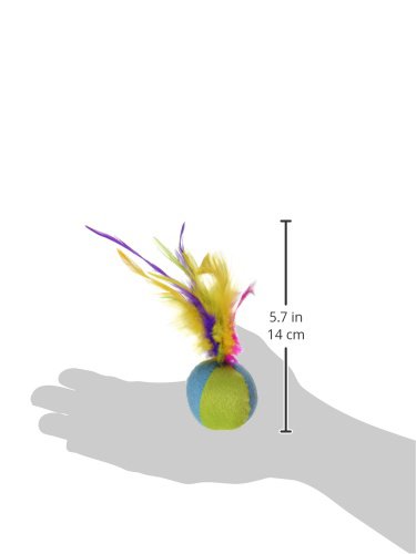 SmartyKat (2 Count) Flutter Balls Feather Cat Toys - Multi Color, 2 Count - Thumbnail 3