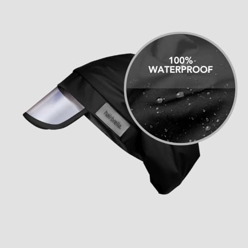 Hairbrella 100% Waterproof Rain Hat, Satin-Lined Cap, UV Sun Protection, Full Hair Coverage, Packable Travel Accessory Cranberry