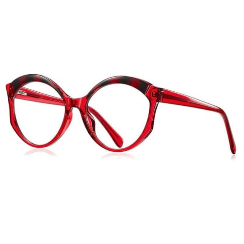 Lunettes rondes œil de chat grande monture coutures colorées femme