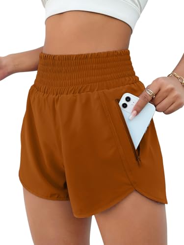 Image of BMJL Women's Athletic Shorts High Waisted Running Short Pocket 2.5 inch Sporty Shorts Gym Workout Shorts