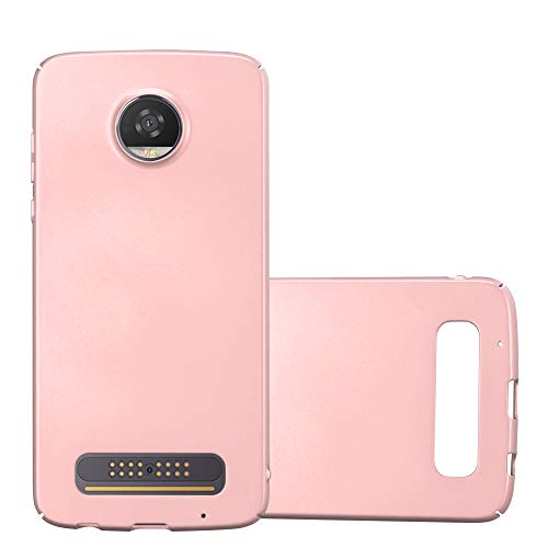 Cadorabo Hülle kompatibel mit Motorola MOTO Z2 PLAY Z2 FORCE Schutzhülle TPU Silikon Hülle Metallic Design Slim Kratzfest Hardcase mit R&umschutz Hülle Hülle für Motorola MOTO Z2 PLAY Z2 FORCE in Rosa