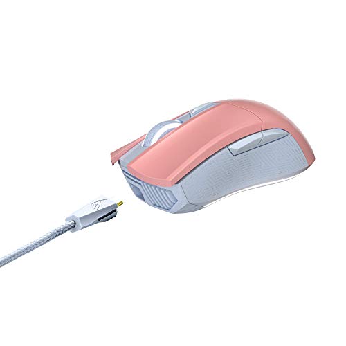 Asus ROG Gladius II ORIGIN PNK Mouse Gaming Ottico, 12000 DPI, Design Ergonomico, Aura Sync RGB, Interruttori Omron, PINK Edition