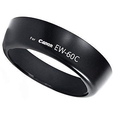 SUPERNIC EW-60 Replacement Camera Lens Hood for Canon EOS Camera Lens EF-S 18-55MM / EF 28-80/90mm Lens (Bayonet) with Microfiber Cloth