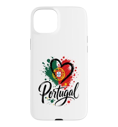 I Love Portugal Vacation Travel Drapeau en Forme de cœur Motif Touristique Coque pour iPhone 15 Plus
