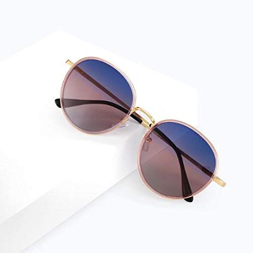 YZCX Estilo de diseño Retro de Lente Retro Uv400, Gafas de Sol Redondas de Gran tamaño para Mujer de 55 mm, para Mujer