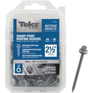 Tornillos autoperforantes TEKS #9 x 2 1/2 pulg. hexágono 60 unidades miniatura 1