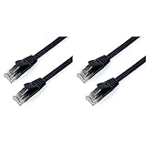 ホーリック LANケーブル UTP カテゴリー6A フラット 2m ブラック LC20-573FB (× 2)