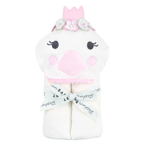Image of Stephan Baby Hooded Towel - 100% Cotton with Fun Animal Design for Infants and Toddlers, 31 inch Square, Swan