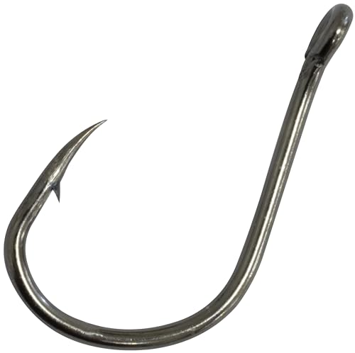 Aerzetix - C68831 - Set di 10 ami da Pesca semplici con Occhiello N5 con ardiglione - in Acciaio al Carbonio - Colore Nero - Gancio Canna da Pesca Hobby Tempo Libero