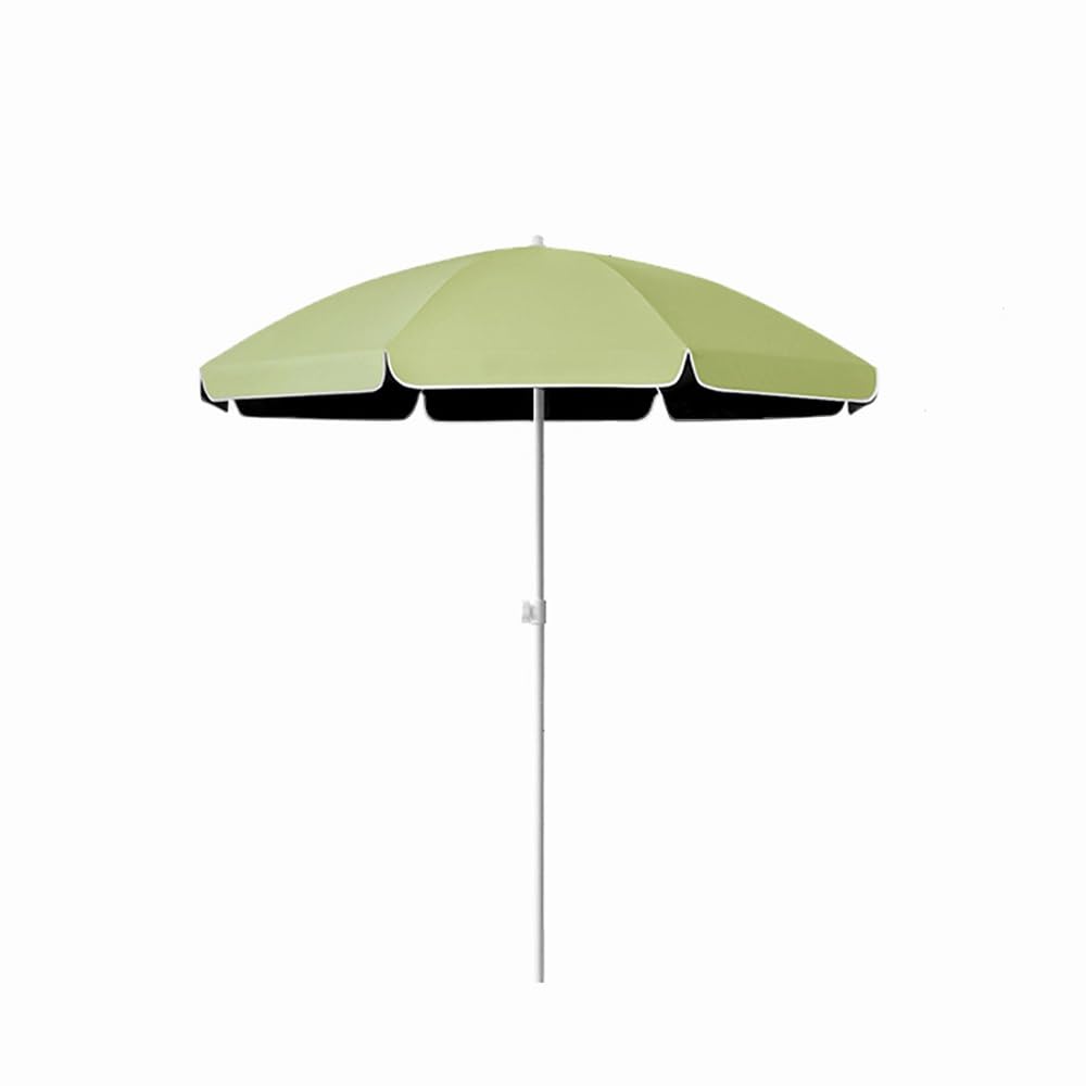 Ombrellone portatile piccolo per esterni, rotondo, da spiaggia, giardino, tavolo, senza base, 6/7,2/7,8/8,5 piedi (verde, 2,4 m/7,8 piedi)
