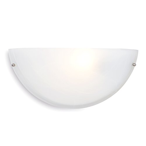 Image of Yosemite Home Decor 1371-1MC Glacier Point Half-Moon One-Light Wall Sconce Light, Ivory Cloud Glass Shade