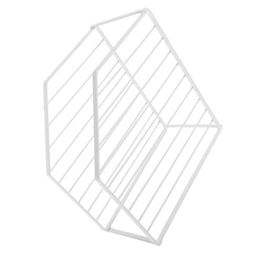 Didiseaon White Double-Layer Metal Wire Corner Pot and Pan Rack Organizer with 12Cm Height – Kitchen Cabinet and Countertop Storage Shelf for Pan and Plate Storage