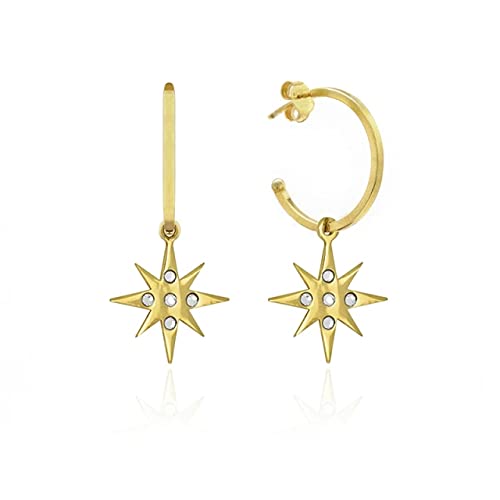 CFWSHJ Blitz-Kreuz-Stern-Ohrstecker für Frauen, Ohrpiercing-Ohrring, Schmuck, Pendientes