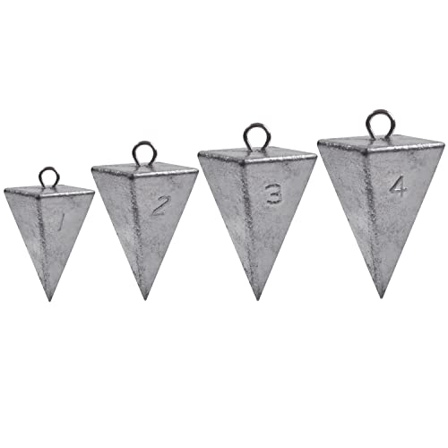 Image of Fishing Pyramid Sinker Weights Pyramid Fishing Sinker Bulk Lead Fishing Weights Tangle Free Fishing Sinker 1oz 2oz 3oz 4oz