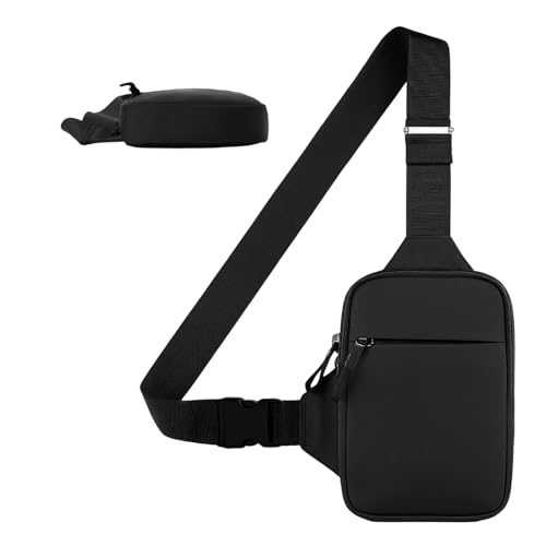 QTORCHE Sacoche Bandoulière Homme Antivol, Sac de Poitrine Imperméable Slim, Sling Bag avec Protection RFID et Bandoulière Réglable, Idéal pour Business...